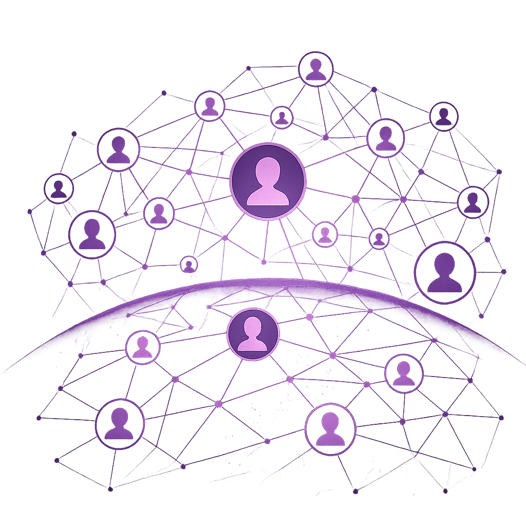 Circular ambassador network growth diagram