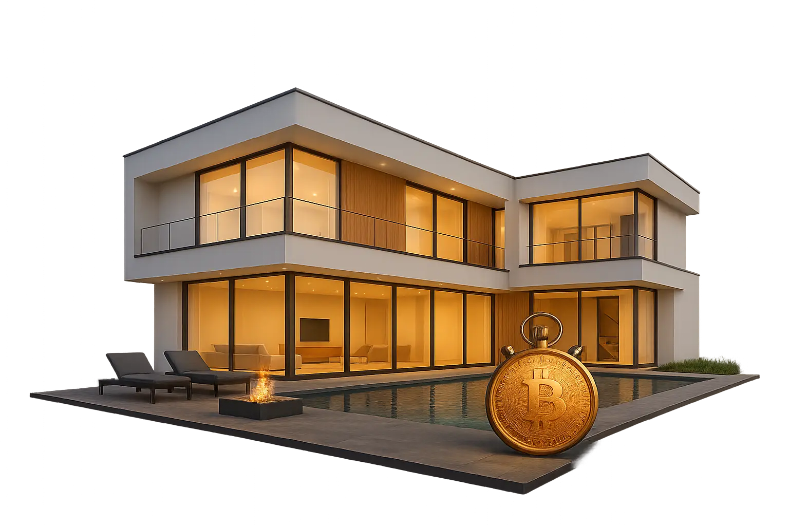 Modern luxury home purchased with Bitcoin