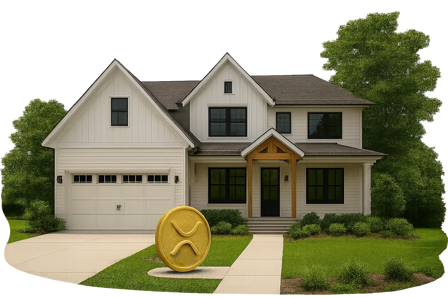 A modern luxury home purchased with XRP